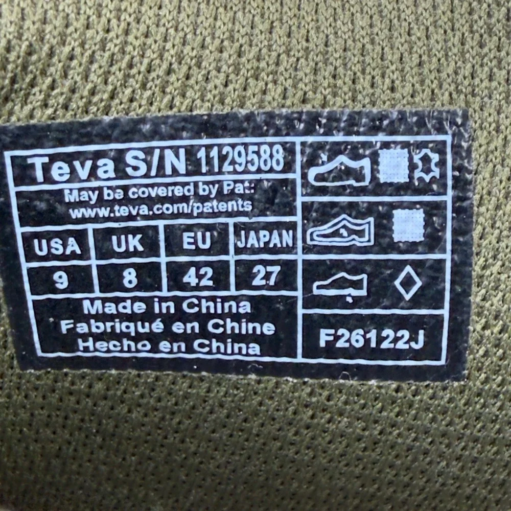 Teva Geotrecca Mid Mens Size 9 Hiking Boots Waterproof Geotrecca Olive Green